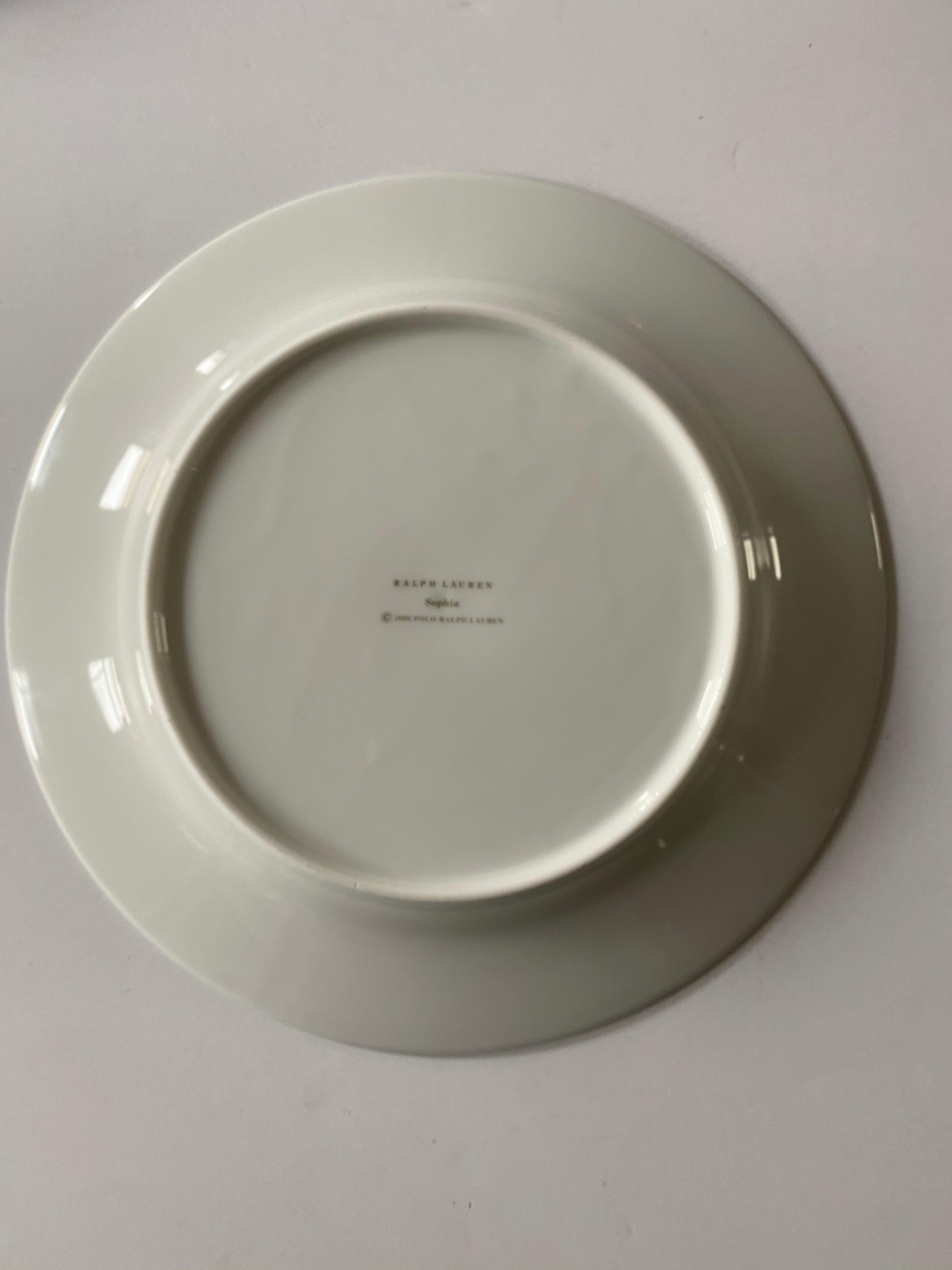 Porcelain Ralph Lauren Home Sophia Dinnerware, 4 Place Settings For Sale