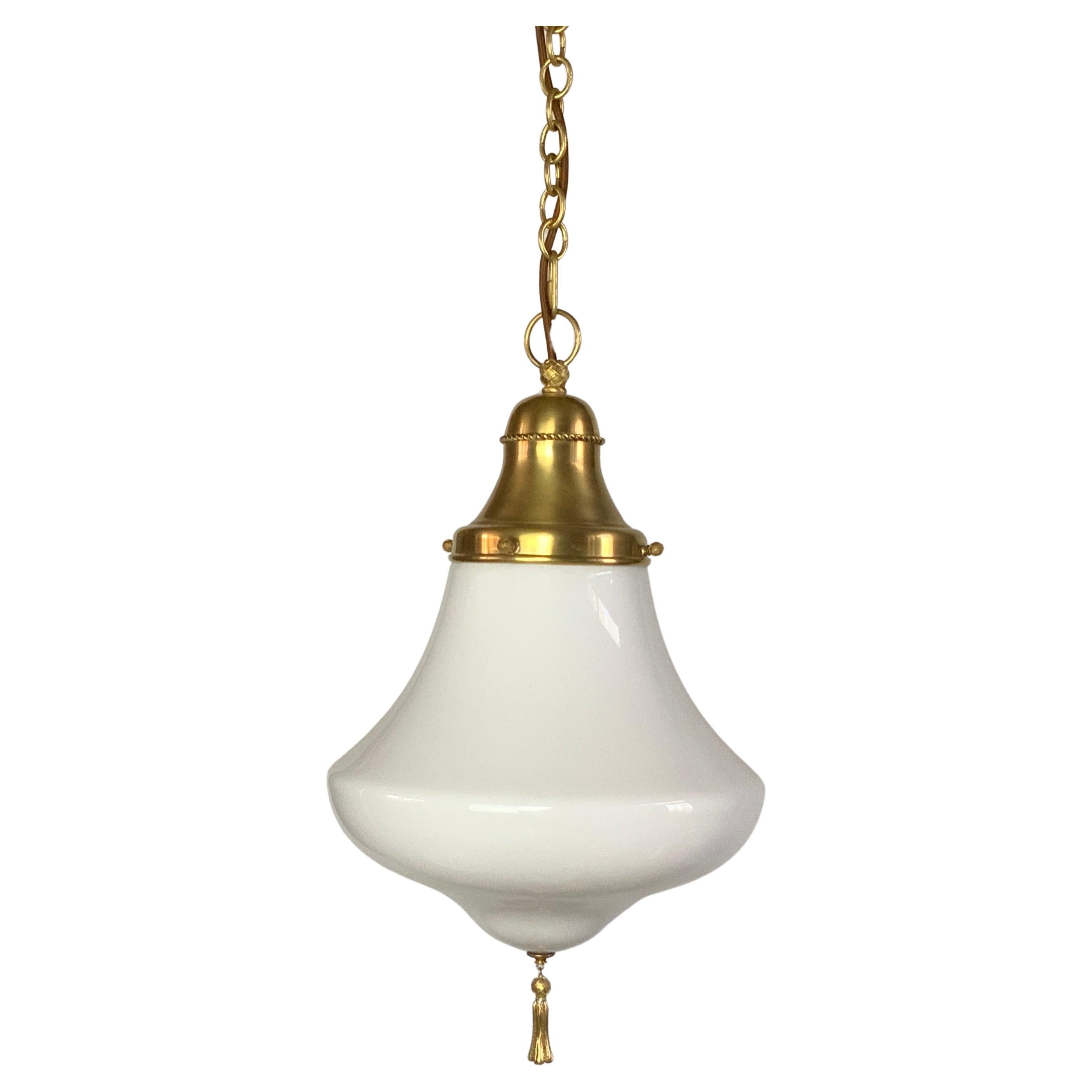 Ralph Lauren Home Visual Comfort Xavier Brass Pendant Light  For Sale