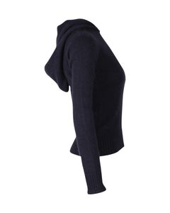 Ralph Lauren Hooded Sweater in Navy Blue Wool