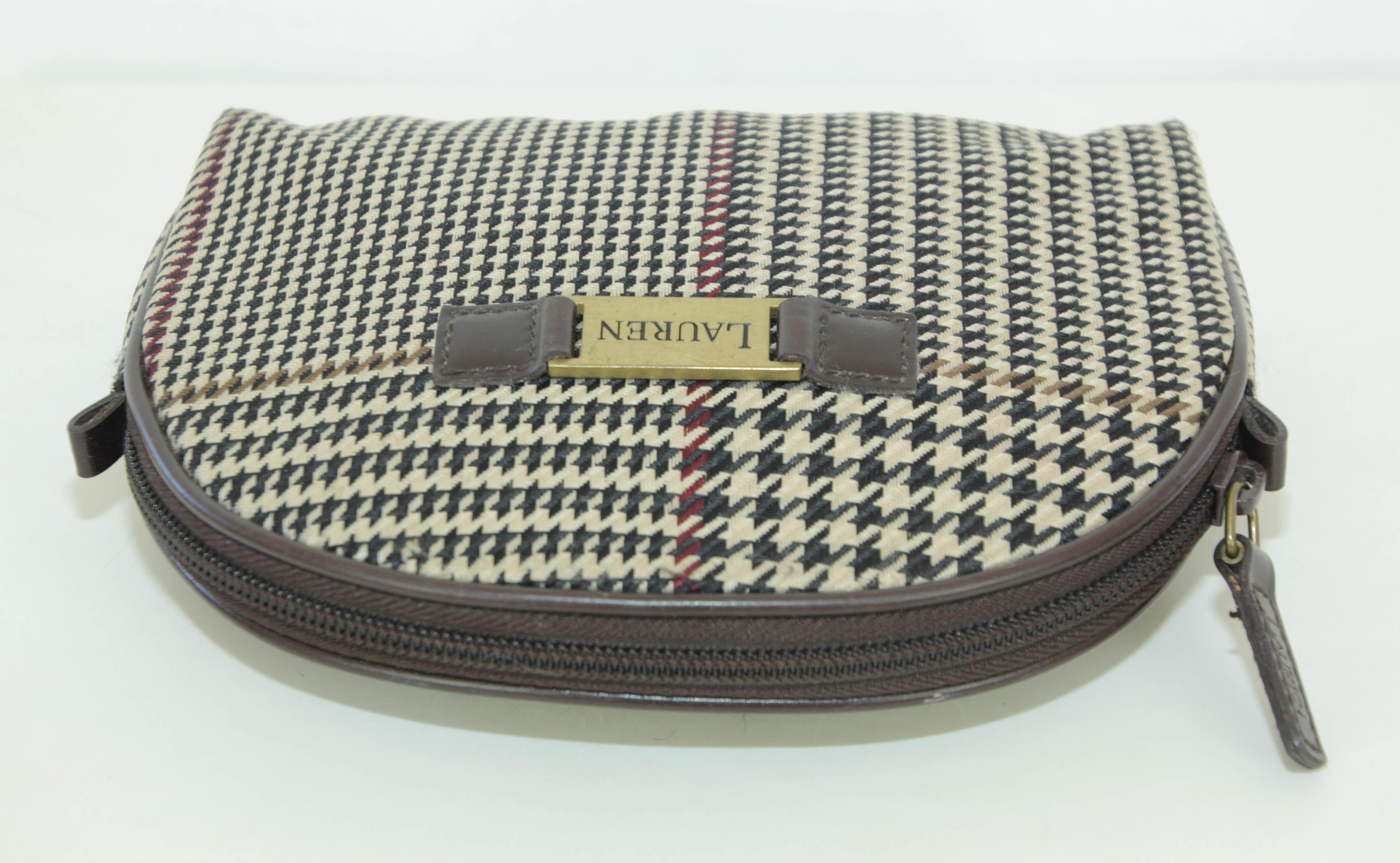 Ralph Lauren Kosmetiktasche mit Hahnentrittmuster Brieftasche im Angebot 5