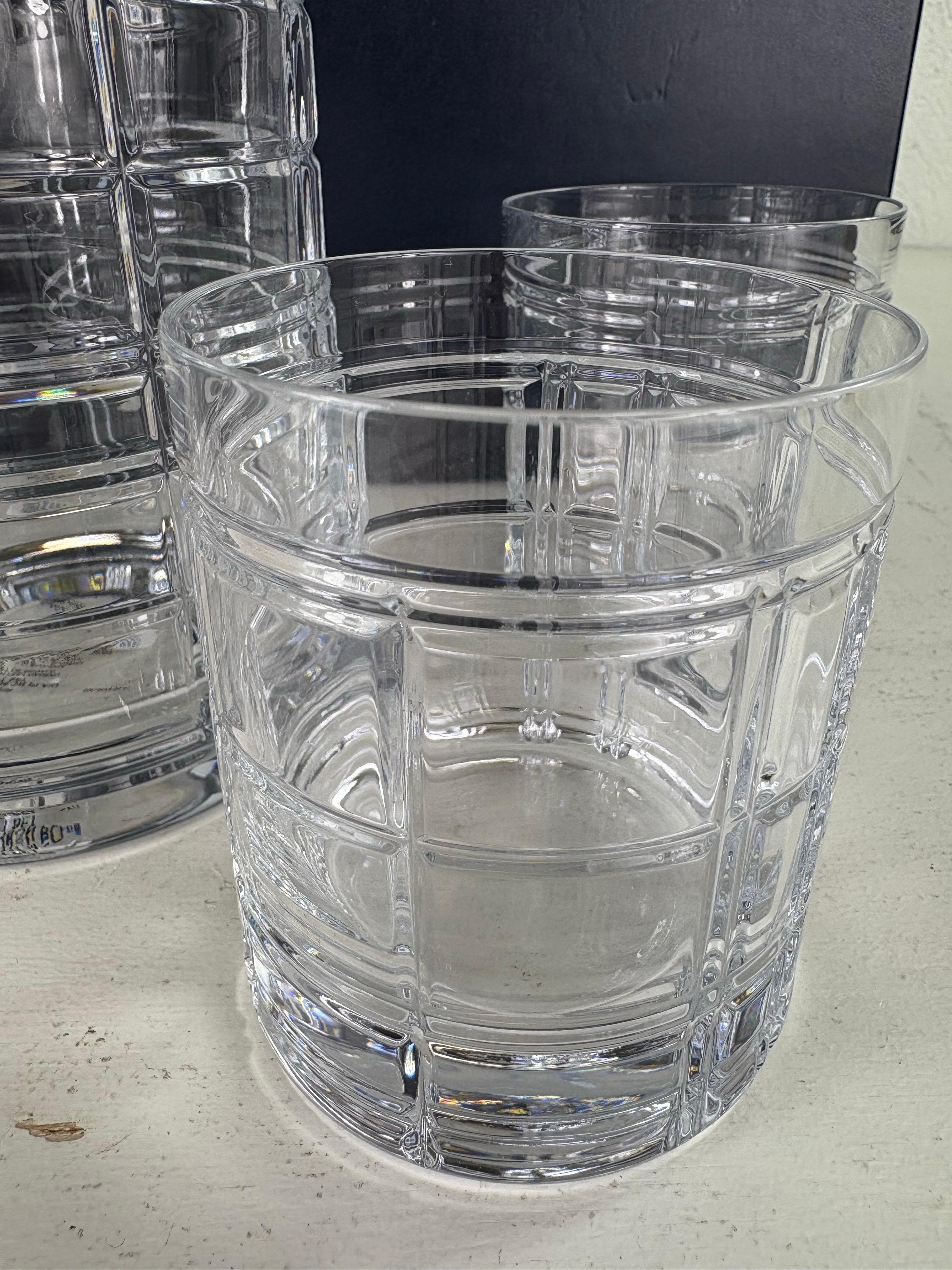 Ralph Lauren Hudson plaid cut Crystal decanter gift box. For Sale 4