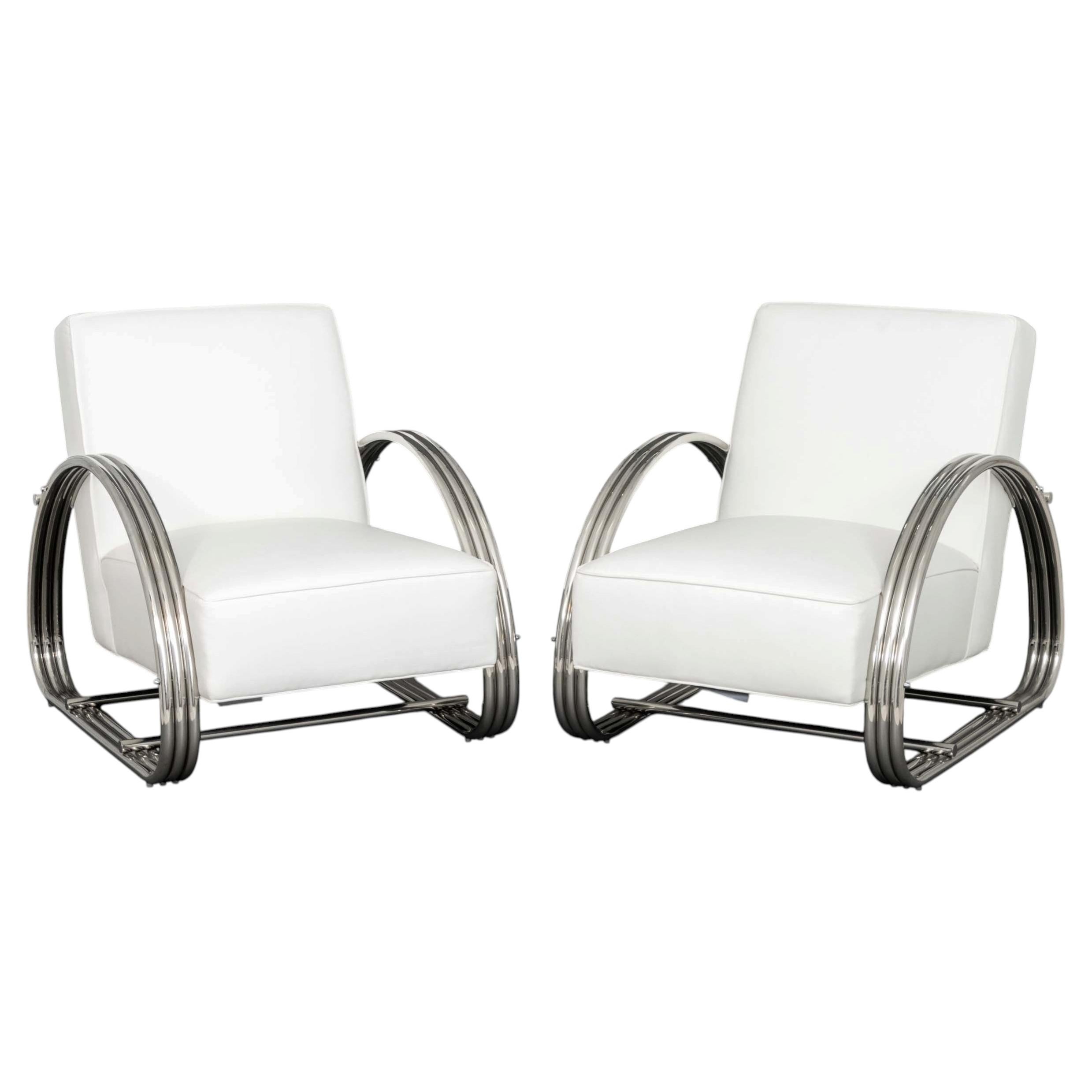 Ralph Lauren "Hudson St." Modern Lounge Chairs, Pair