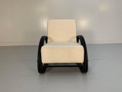 Ralph Lauren "Hudson Street" Lounge Chair Armchair - In Pale-Linen and Blackened