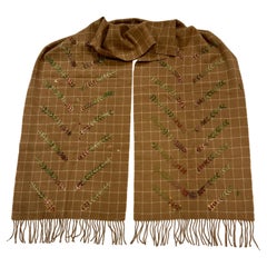Ralph Lauren Huge Hand-Embroidered Camel-Hair Fringed Shawl