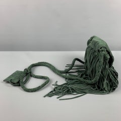 RALPH LAUREN Hunter Green Fringe Suede Cross Body Handbag