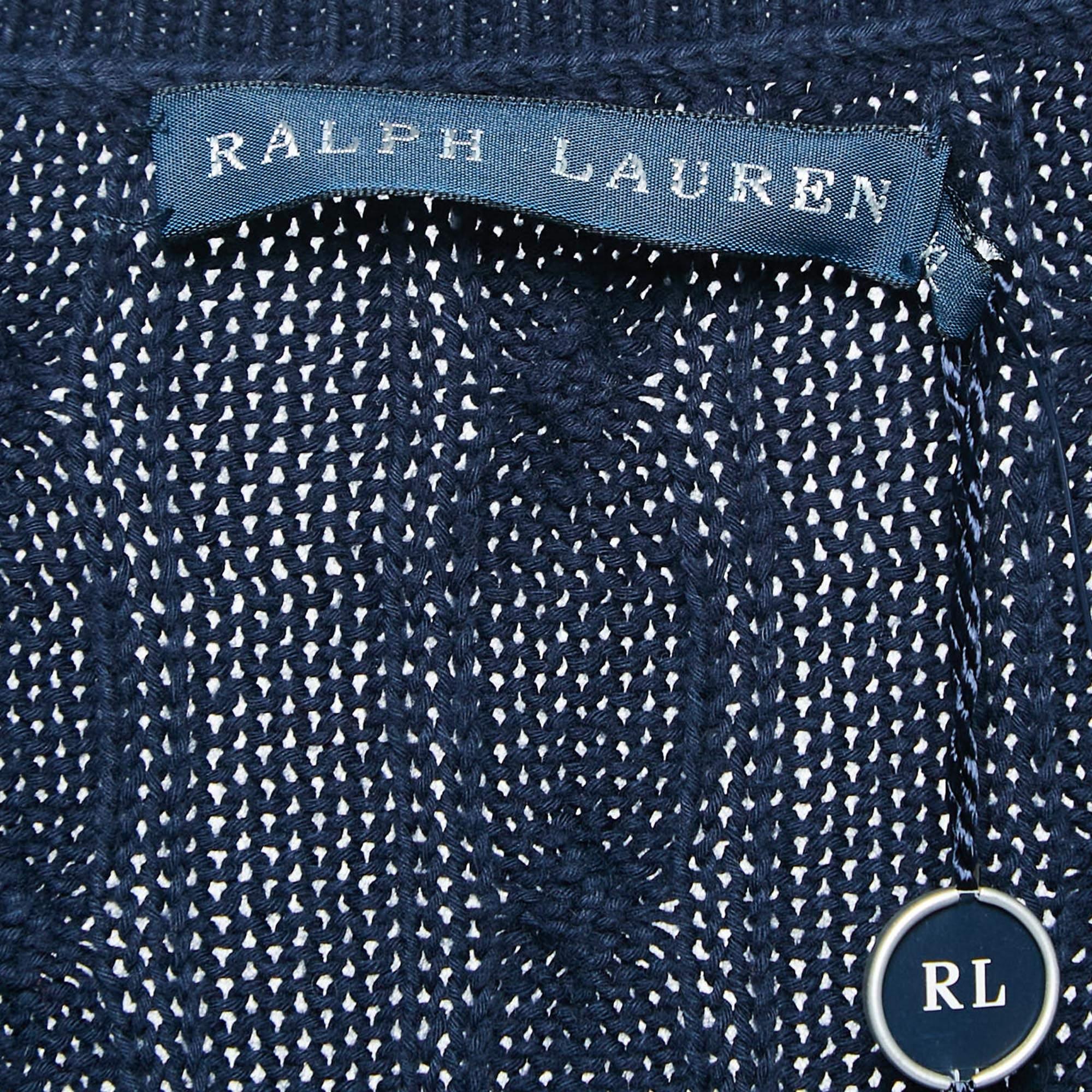 Pull Ralph Lauren Hunter bleu marine en tricot câble XL Neuf - En vente à Dubai, Al Qouz 2