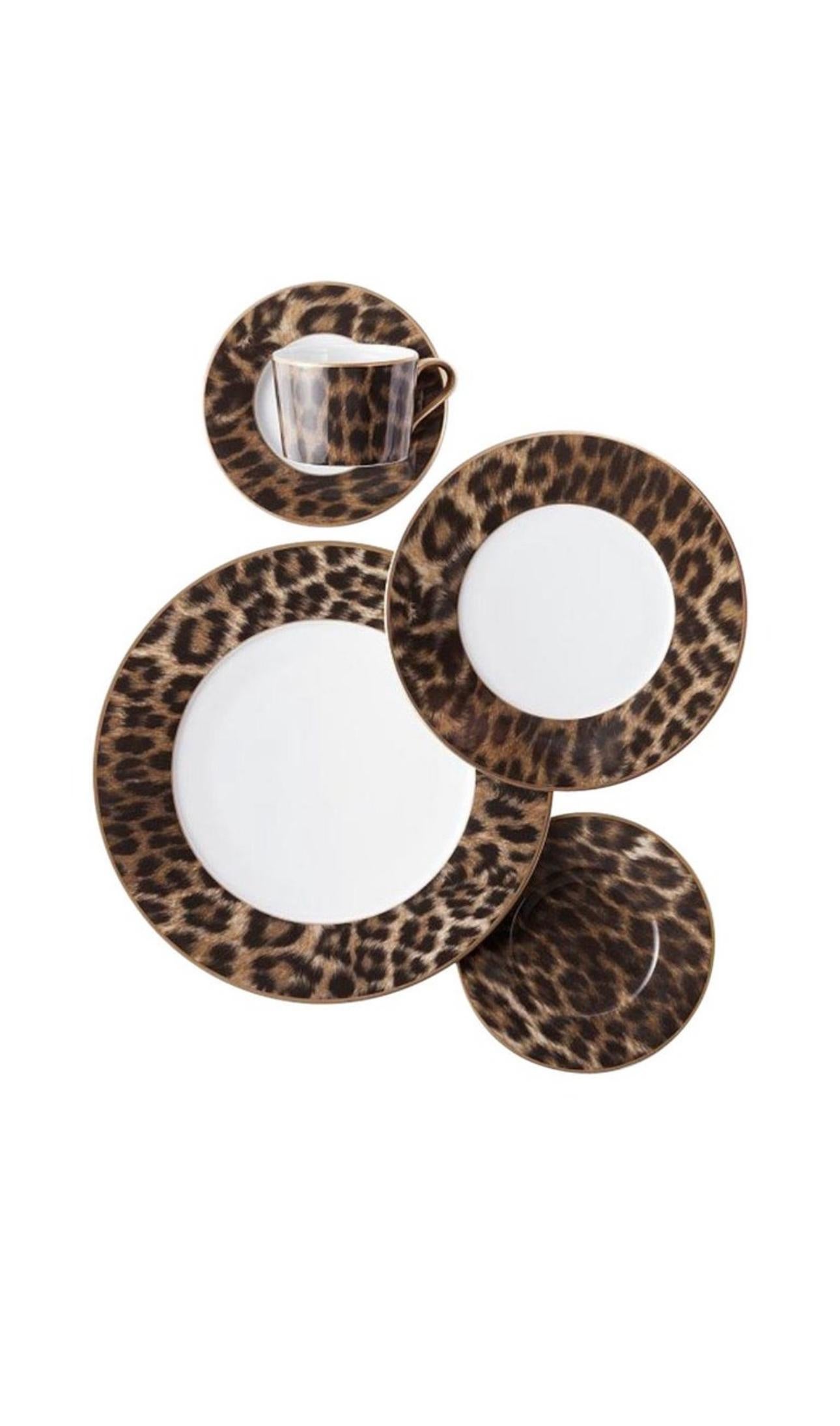 leopard dinnerware set