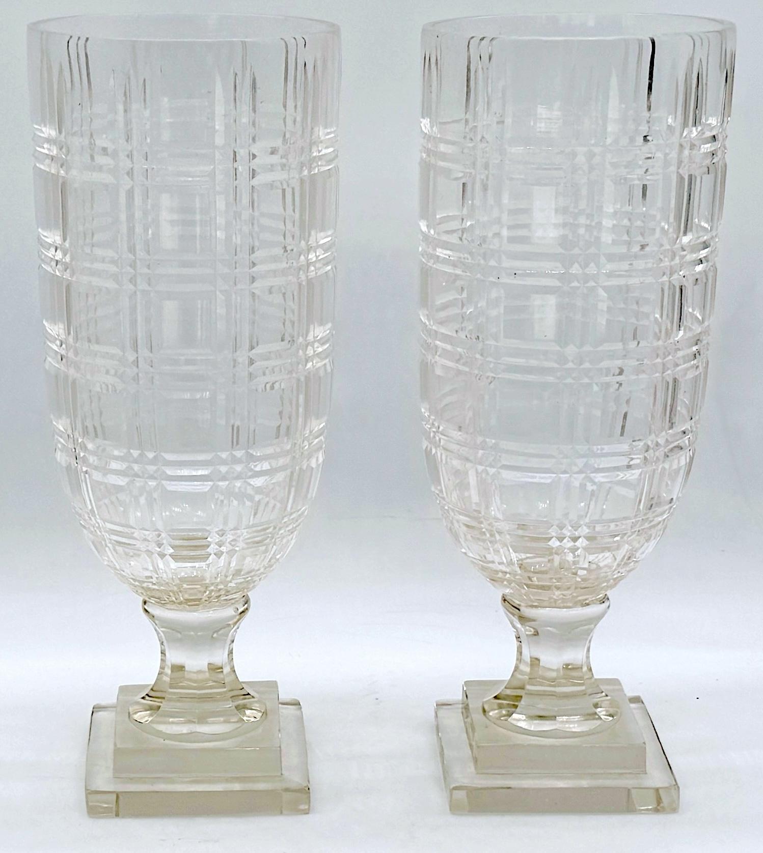 Verre taillé Iconique Ralph Lauren  Porte-bougies d'ouragan en cristal «laid », discontinué