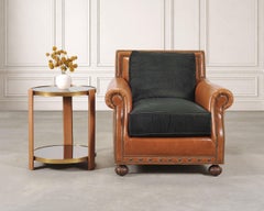 Ralph Lauren Italian Aran Isles Leather Mahogany Club Chair