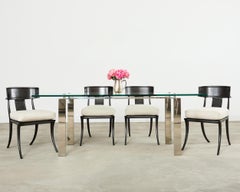 Ralph Lauren Italienisch Chrom Glas Langham Esstisch