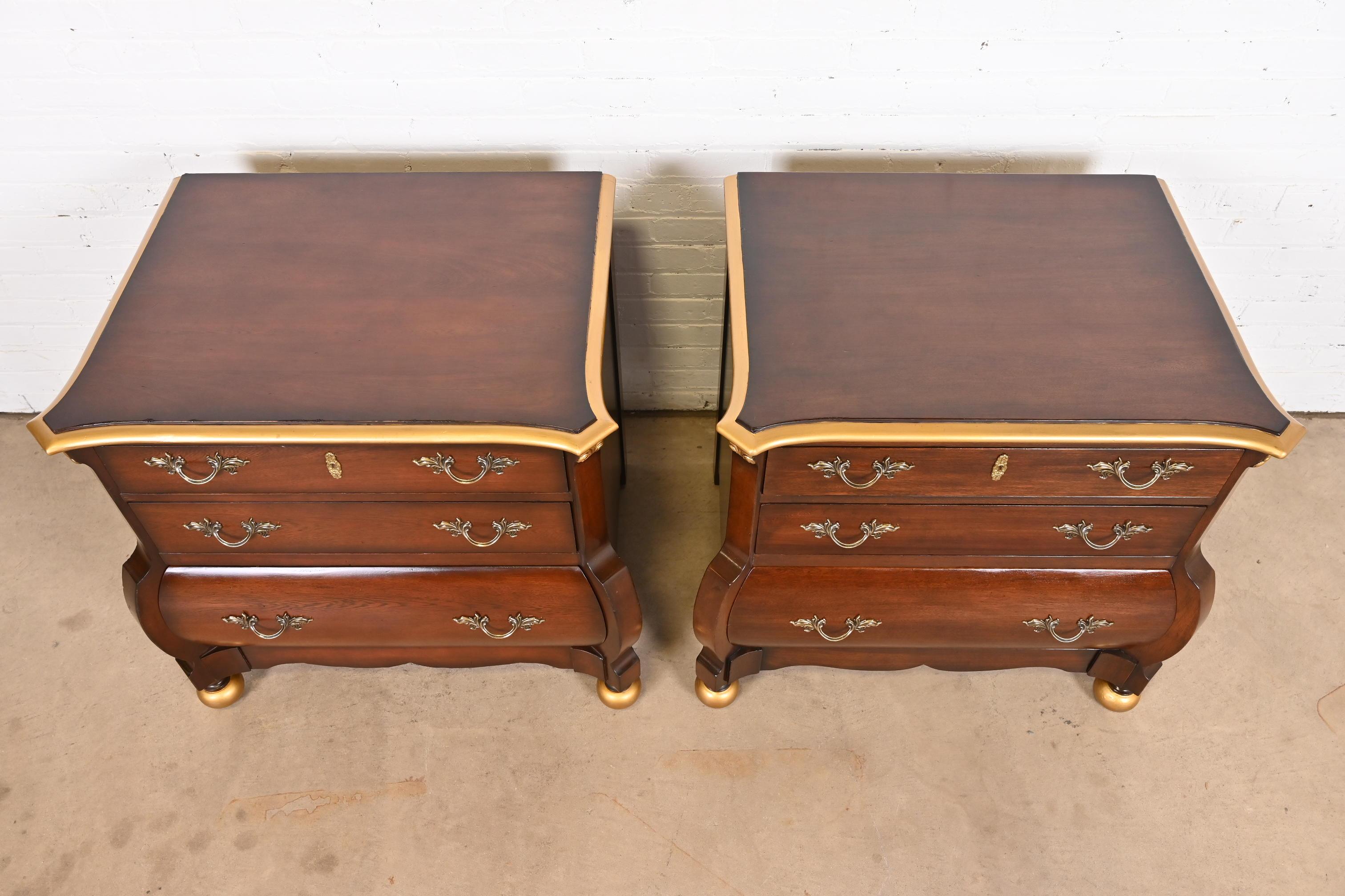 Ralph Lauren Italian Louis XV Mahogany Bombay Form Bedside Chests, Pair For Sale 4