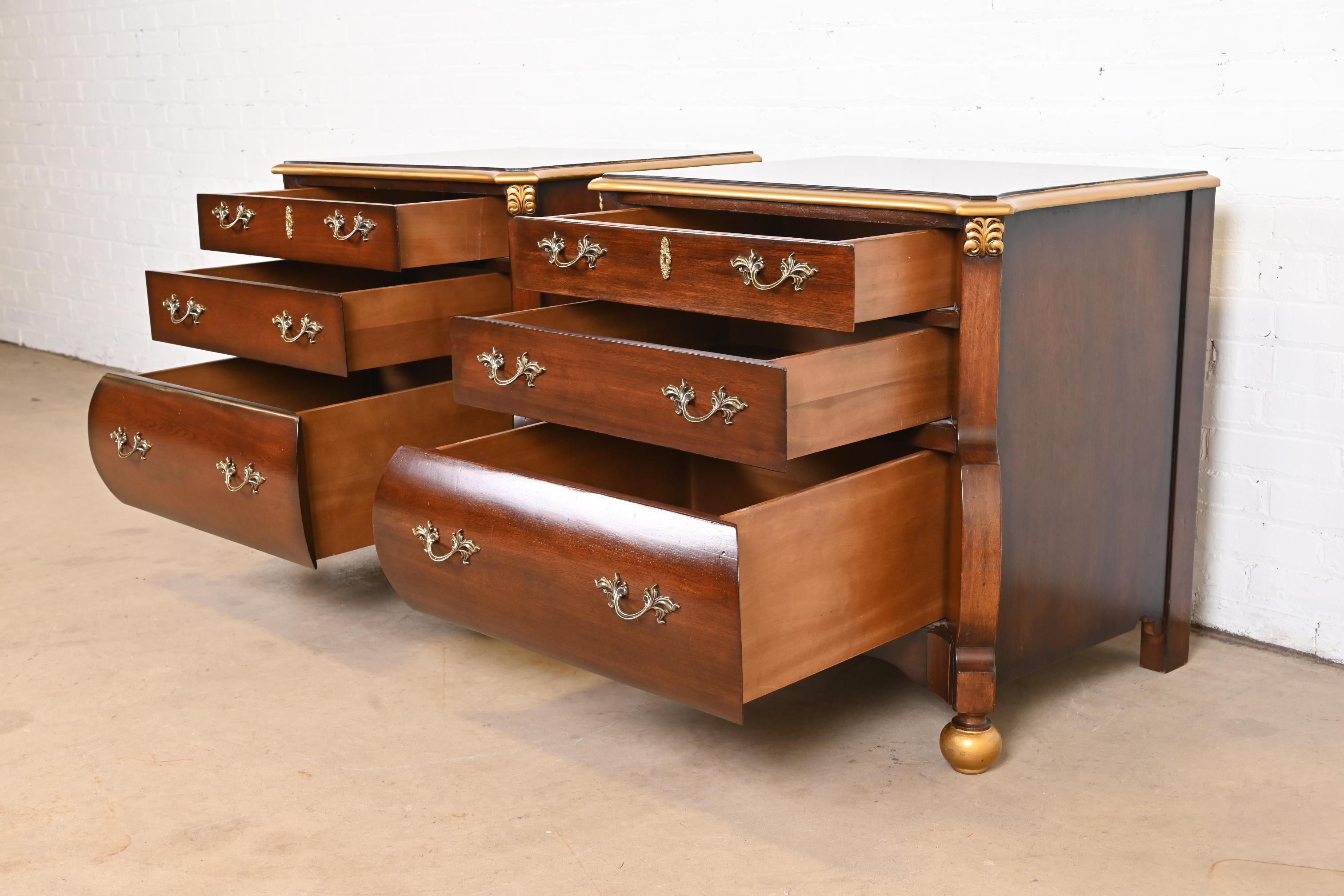 Ralph Lauren Italian Louis XV Mahogany Bombay Form Bedside Chests, Pair For Sale 1