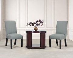 Ralph Lauren Italian Mahogany Round Modern Drum Drink Table
