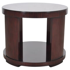 Ralph Lauren Italian Mahogany Round Modern Drum Drink Table