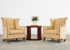 Ralph Lauren Italian Mahogany Round Modern Drum Table