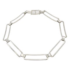 Ralph Lauren Italie, ceinture à maillons rectangulaires ouverts en argent sterling n° 19452