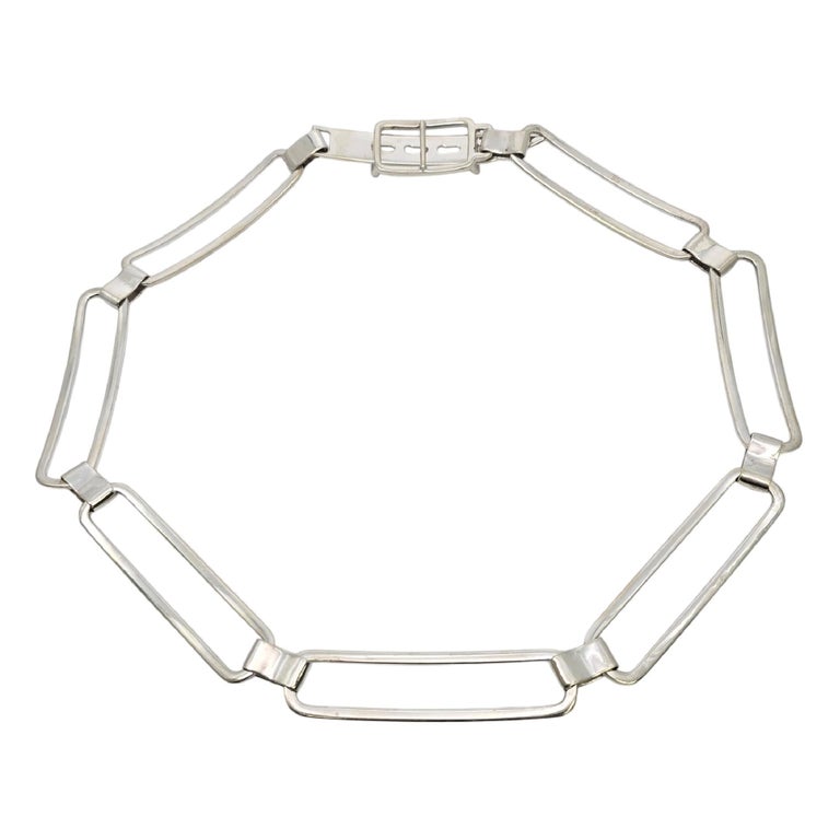 Ralph Lauren Italy Sterling Silver Open Rectangle Link Belt  display picture 3