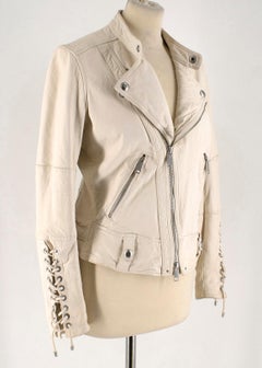 Ralph Lauren Ivory Leather Jacket SIZE 12