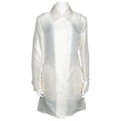 Ralph Lauren Ivory Silk Organza Wren Coat M