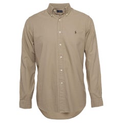 Ralph Lauren - Chemise à col boutonné en coton vert kaki M