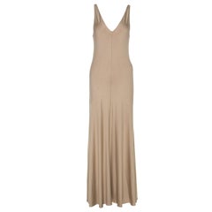 Ralph Lauren Khaki Jersey Sleeveless Jenny Maxi Dress M