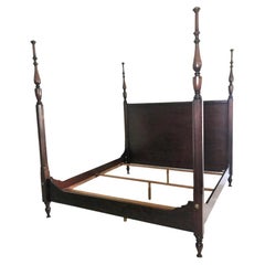 Cadre de lit King en acajou de style colonial britannique Ralph Lauren