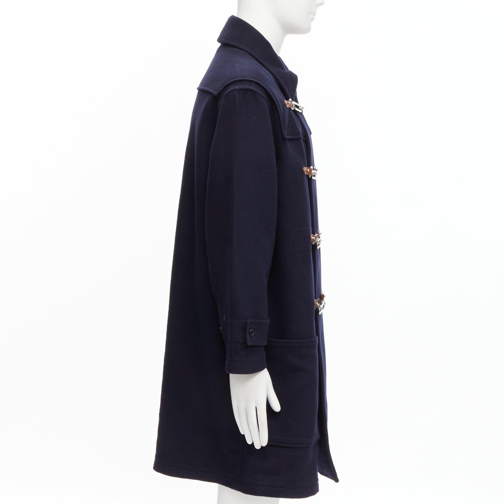 RALPH LAUREN Label Fintona 100% wool navy silver toggle buckle coat Size 6 M For Sale 1