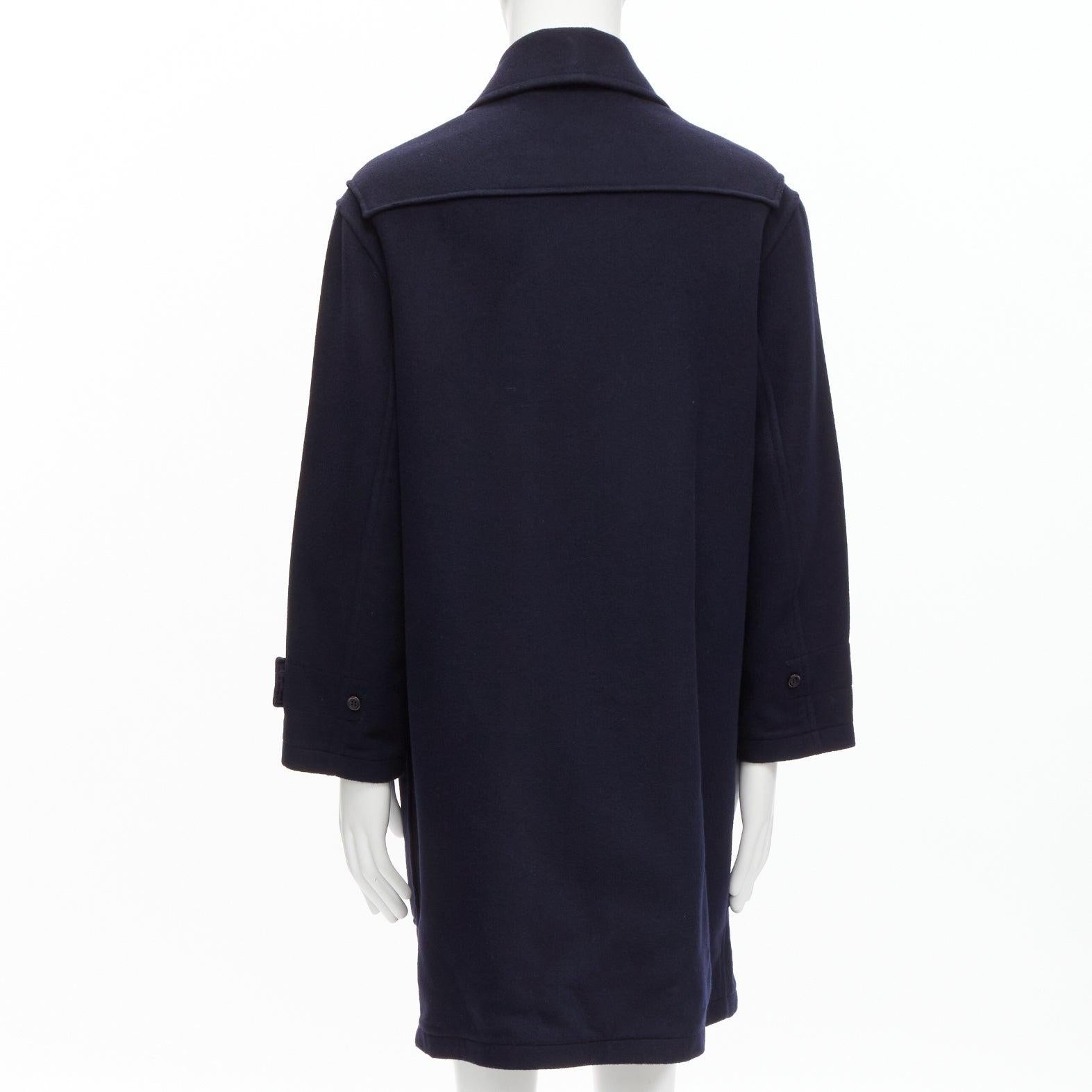 RALPH LAUREN Label Fintona 100% wool navy silver toggle buckle coat Size 6 M For Sale 2