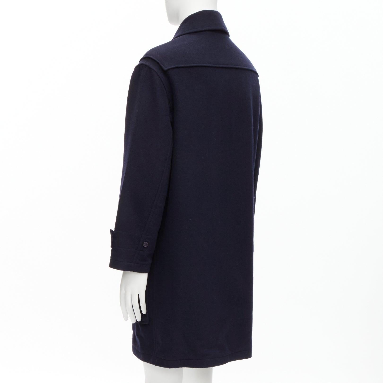 RALPH LAUREN Label Fintona 100% wool navy silver toggle buckle coat Size 6 M For Sale 3