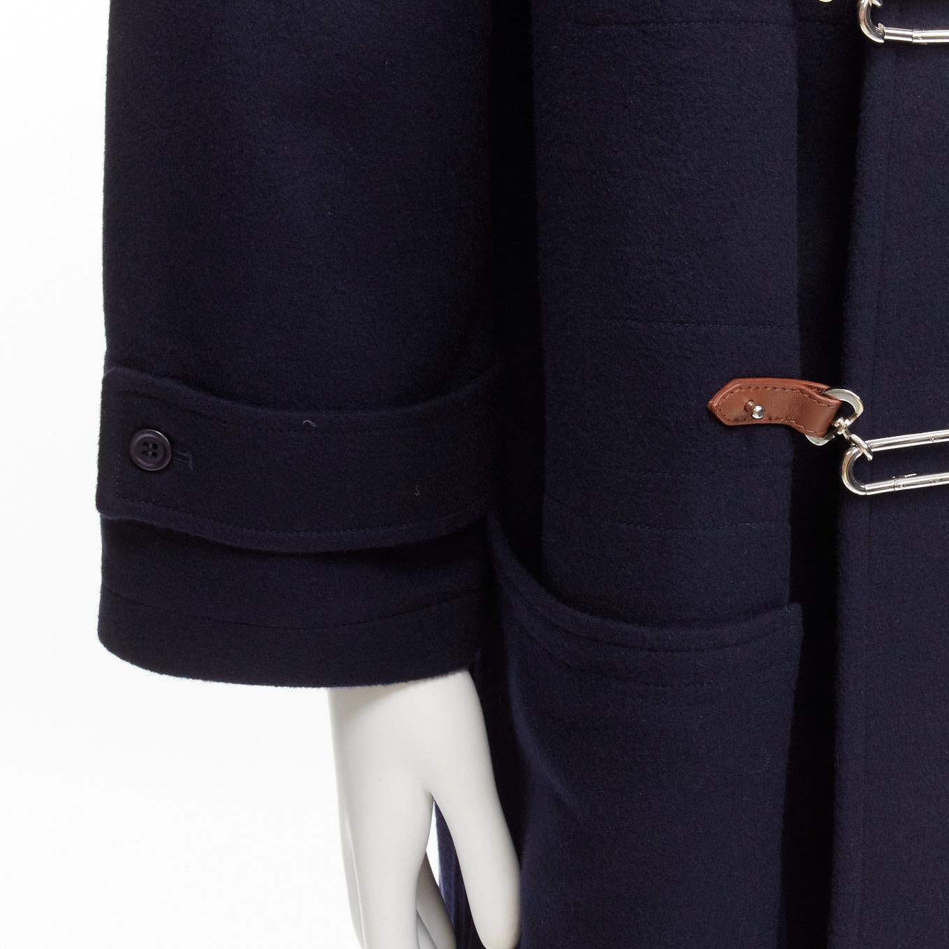 RALPH LAUREN Label Fintona 100% wool navy silver toggle buckle coat Size 6 M For Sale 4