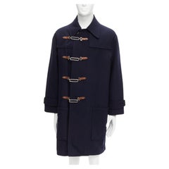RALPH LAUREN Label Fintona 100% wool navy silver toggle buckle coat Size 6 M