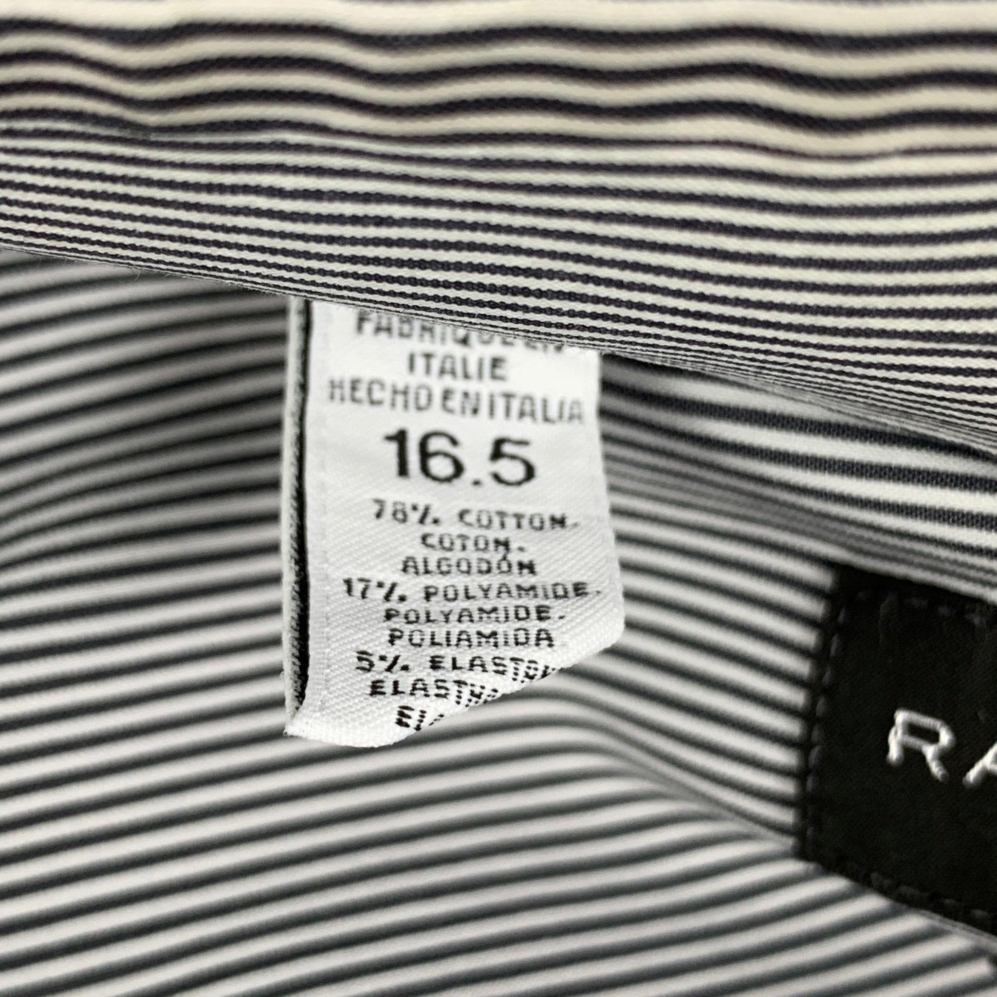 Men's RALPH LAUREN Label Size L White Stripe Cotton Polyamide Long Sleeve Shirt For Sale