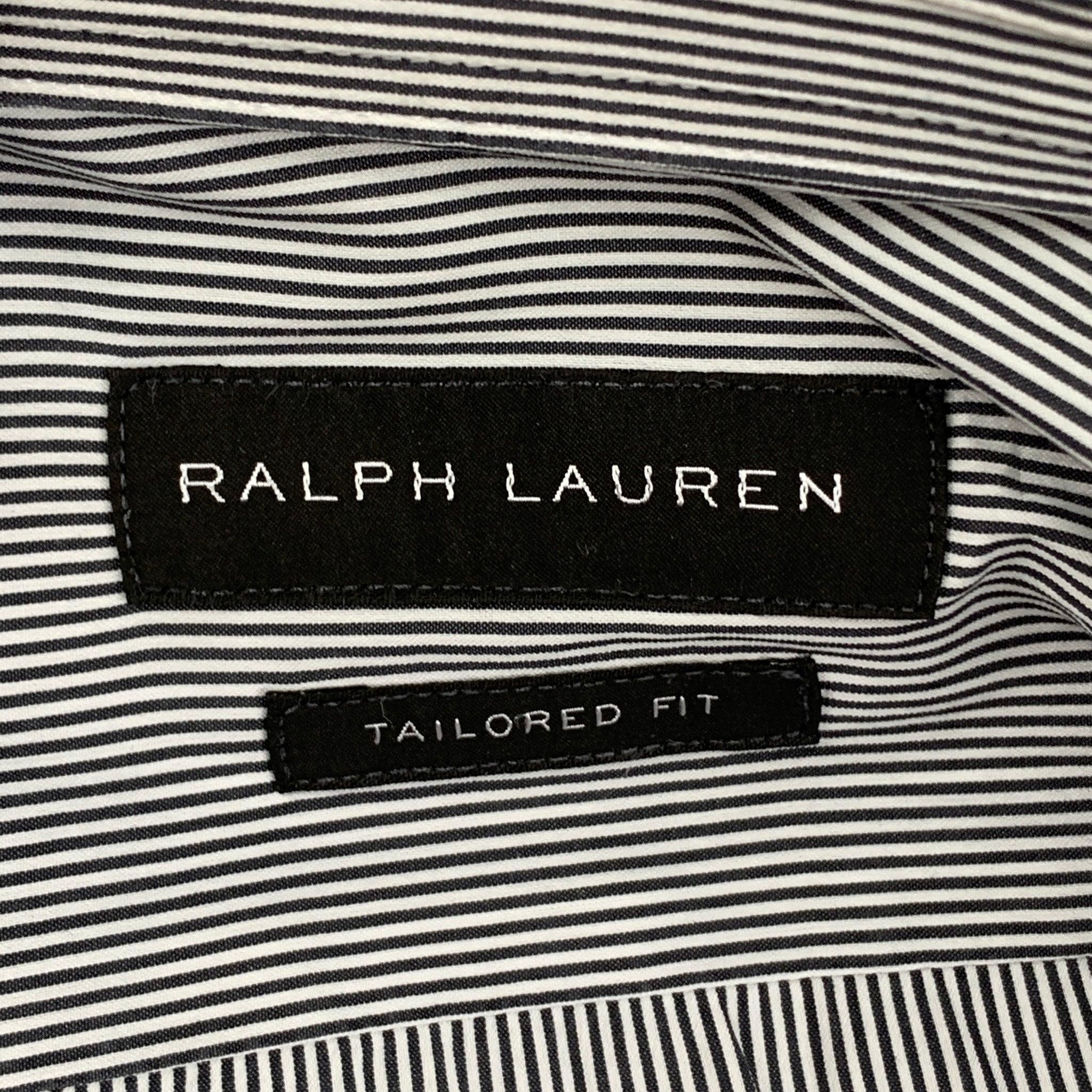 RALPH LAUREN Label Size L White Stripe Cotton Polyamide Long Sleeve Shirt For Sale 1