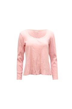 Ralph Lauren Lace Trimmed Scoop Neck Sweater in Pink Cotton