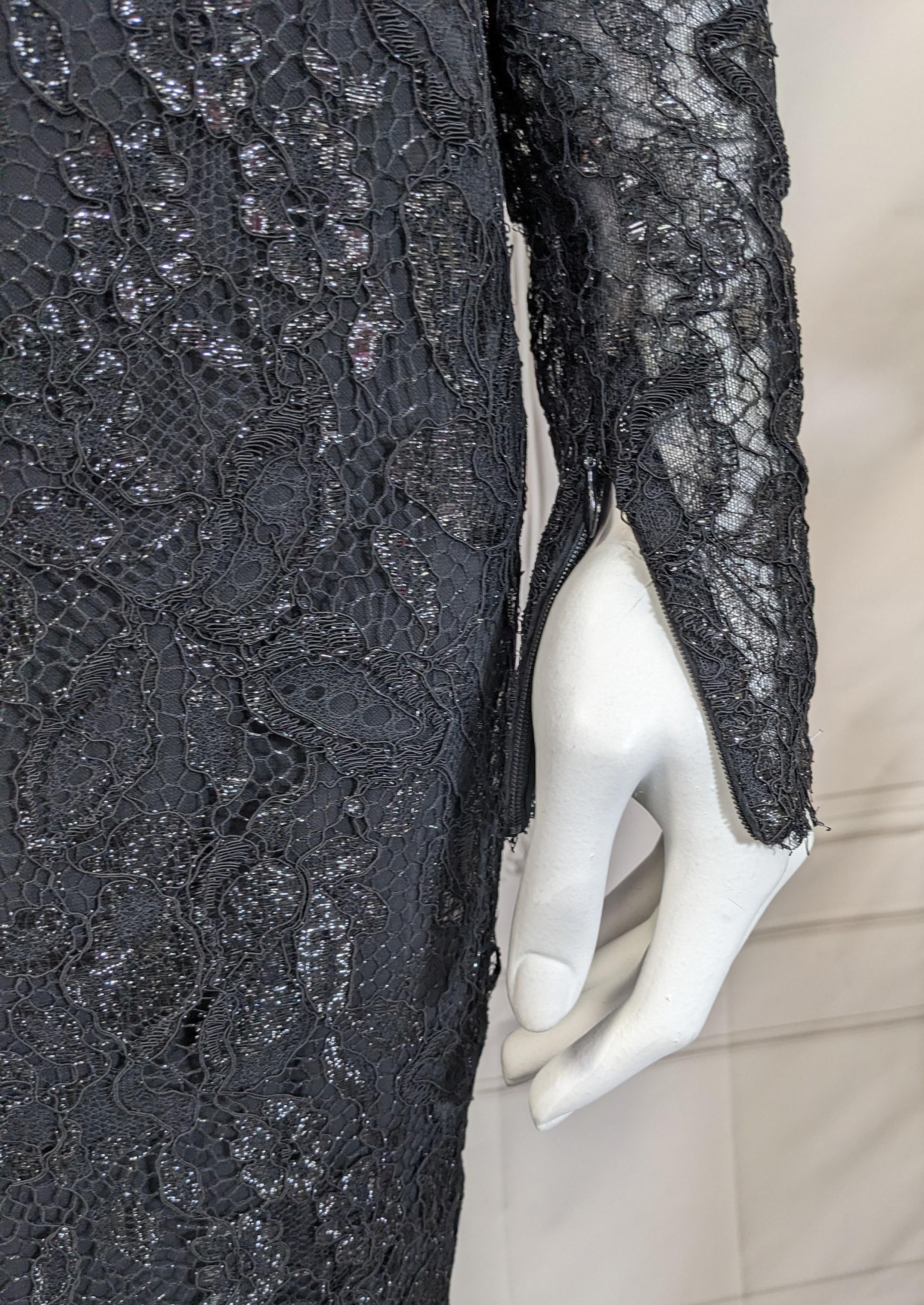 Robe fourreau en dentelle métallique laquée, Ralph Lauren Purple Label Unisexe en vente