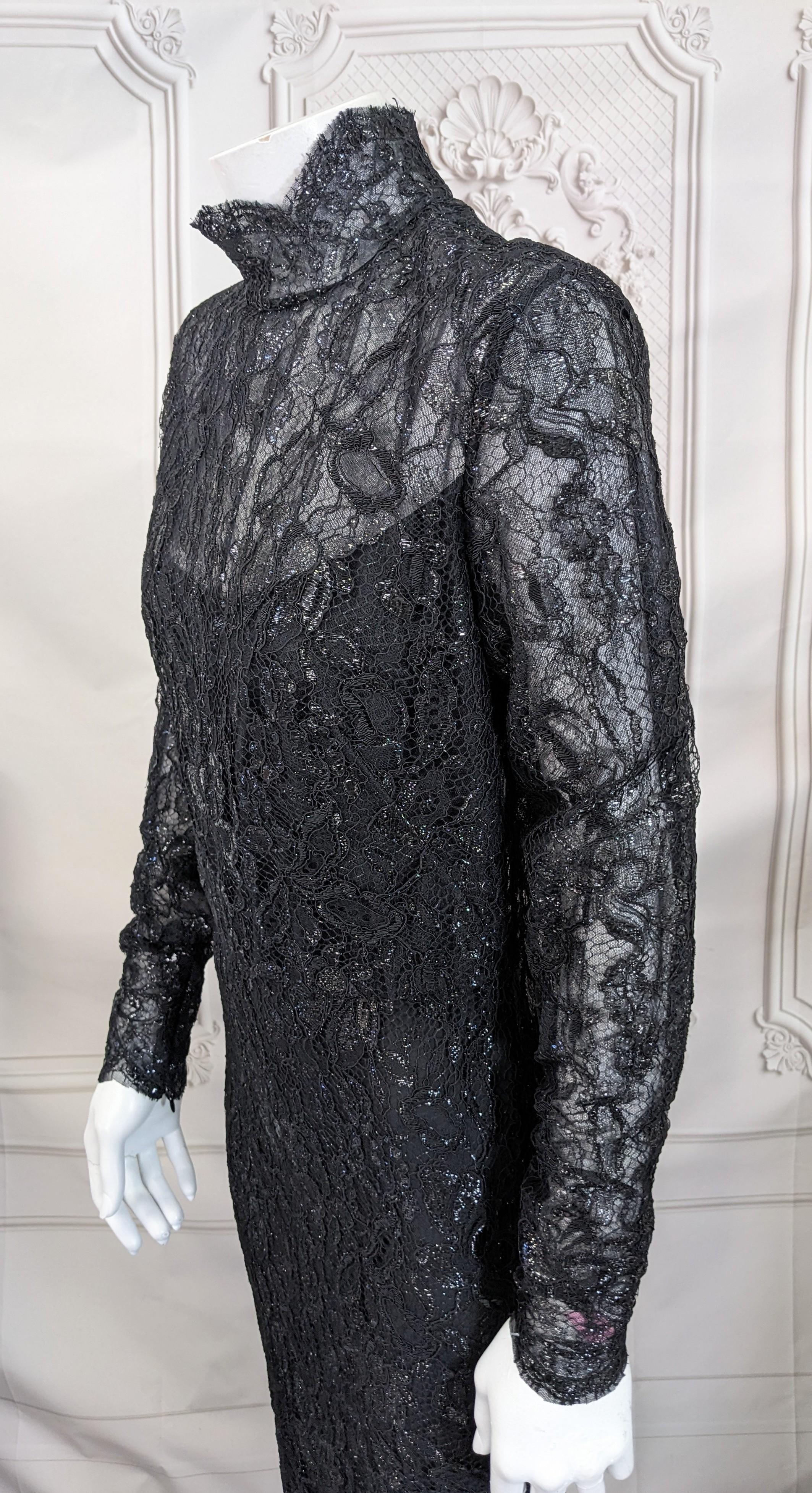 Robe fourreau en dentelle métallique laquée, Ralph Lauren Purple Label en vente 2