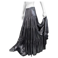 Ralph Lauren Lacquered Silk Peasant Skirt, Purple Label