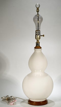 Ralph Lauren Large Double Gourd White Ceramic Table Lamp