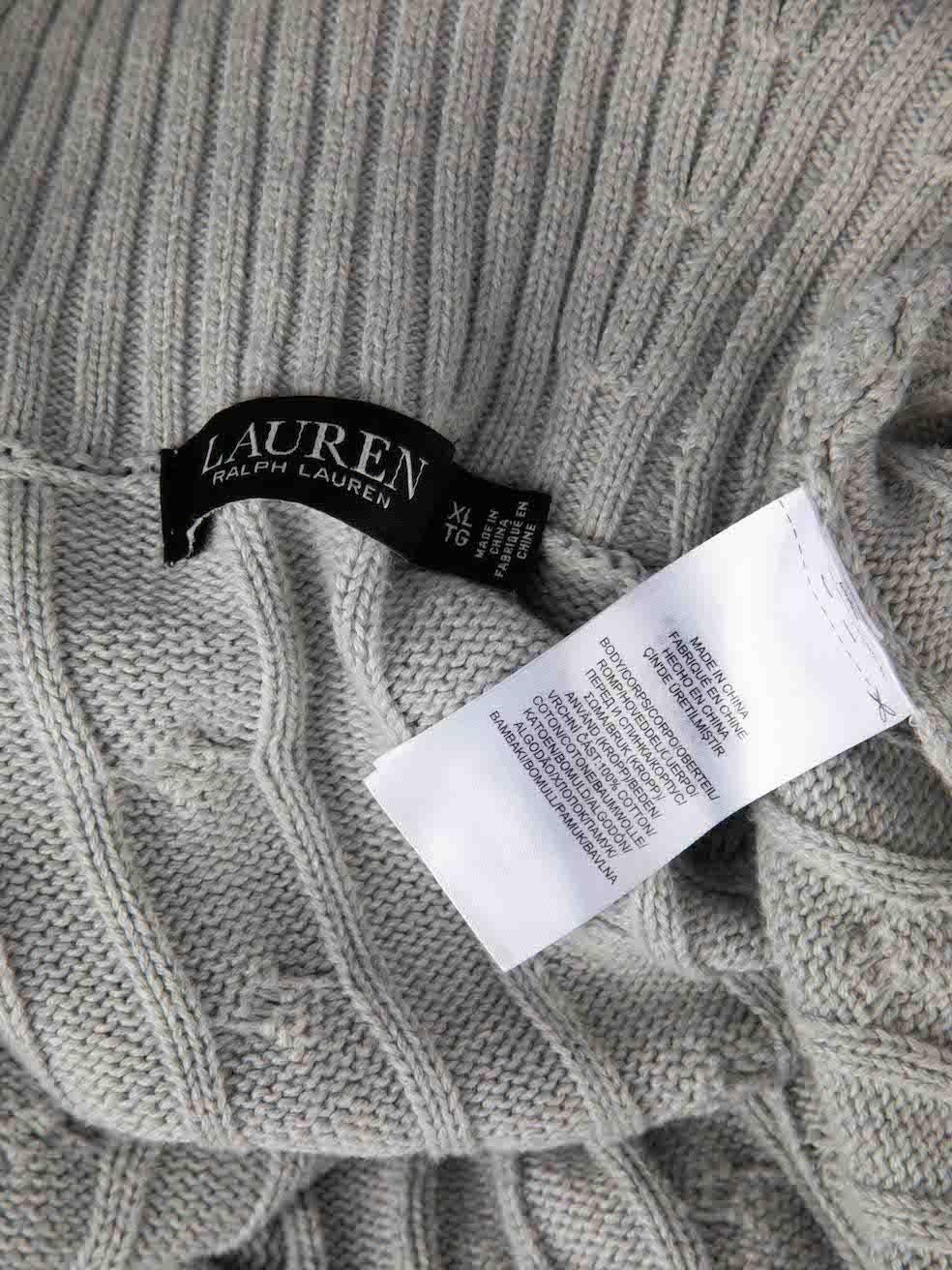 Ralph Lauren Lauren by Ralph Lauren Grey Knit Buckled Knit Wrap Top Size XL For Sale 2