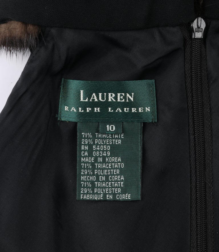 RALPH LAUREN Lauren Collection Black Mink Fur Collar Halter Evening Dress  Gown at 1stDibs | rn 54050 ralph lauren, lauren ralph lauren rn 54050 ca  08349
