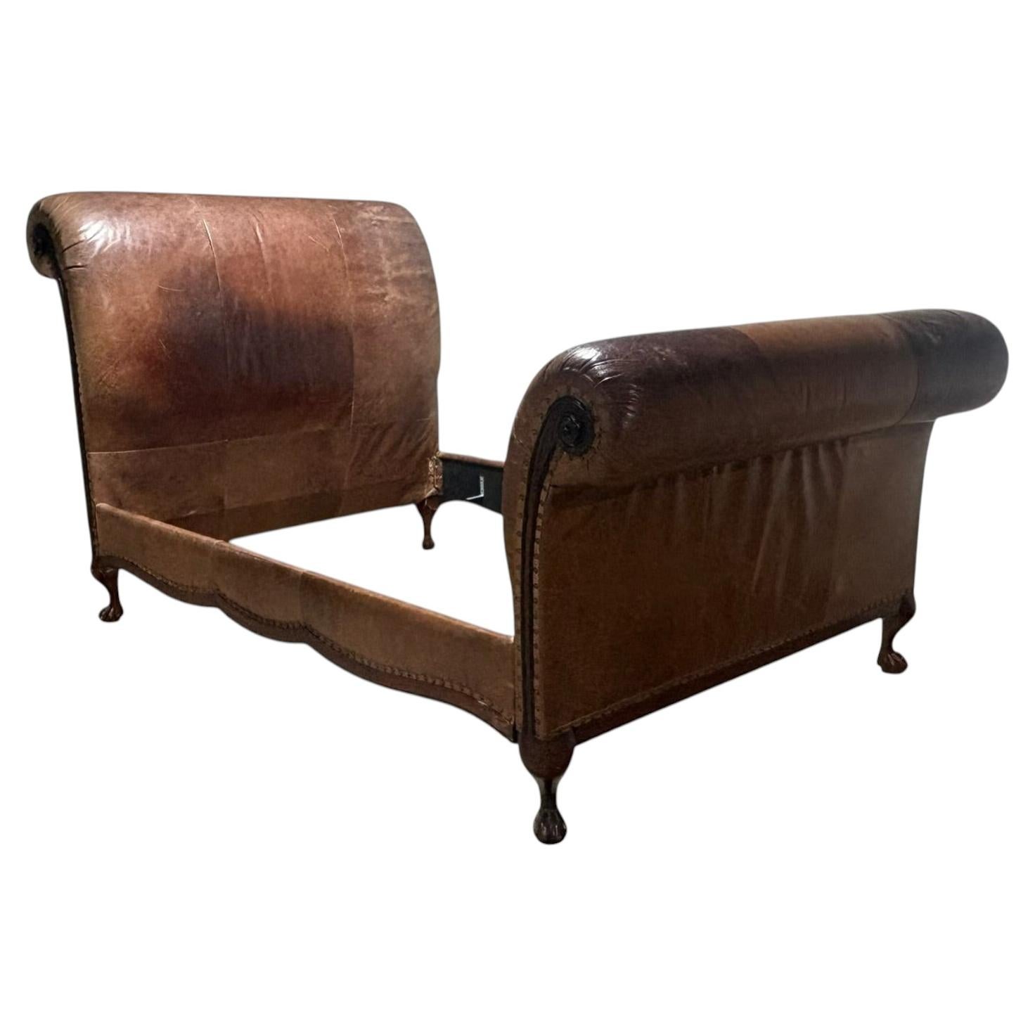 Estructura de cama doble de cuero de Ralph Lauren