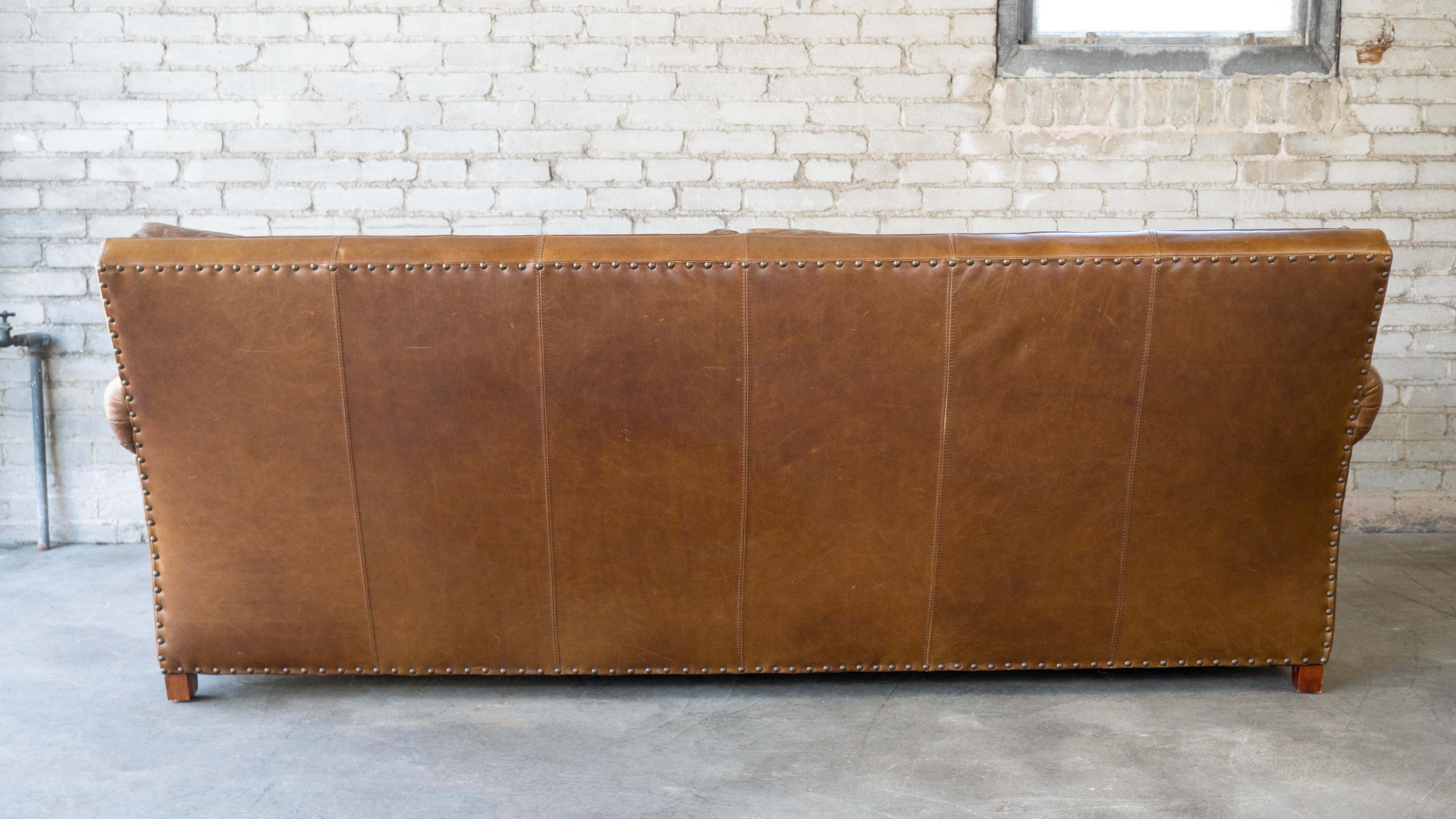 Ralph Lauren Leather MacIntyre Sofa For Sale 6