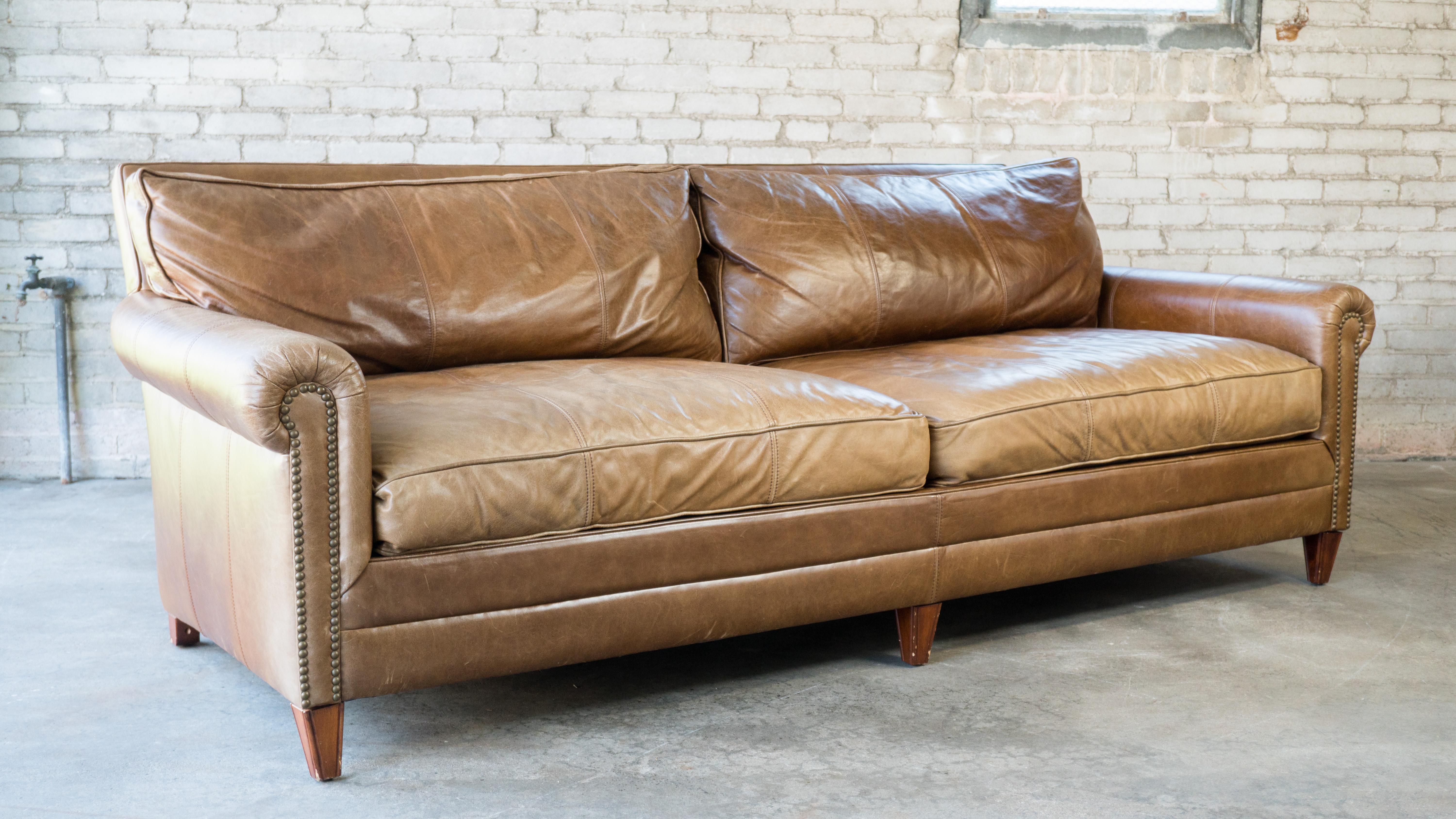 Unknown Ralph Lauren Leather MacIntyre Sofa For Sale