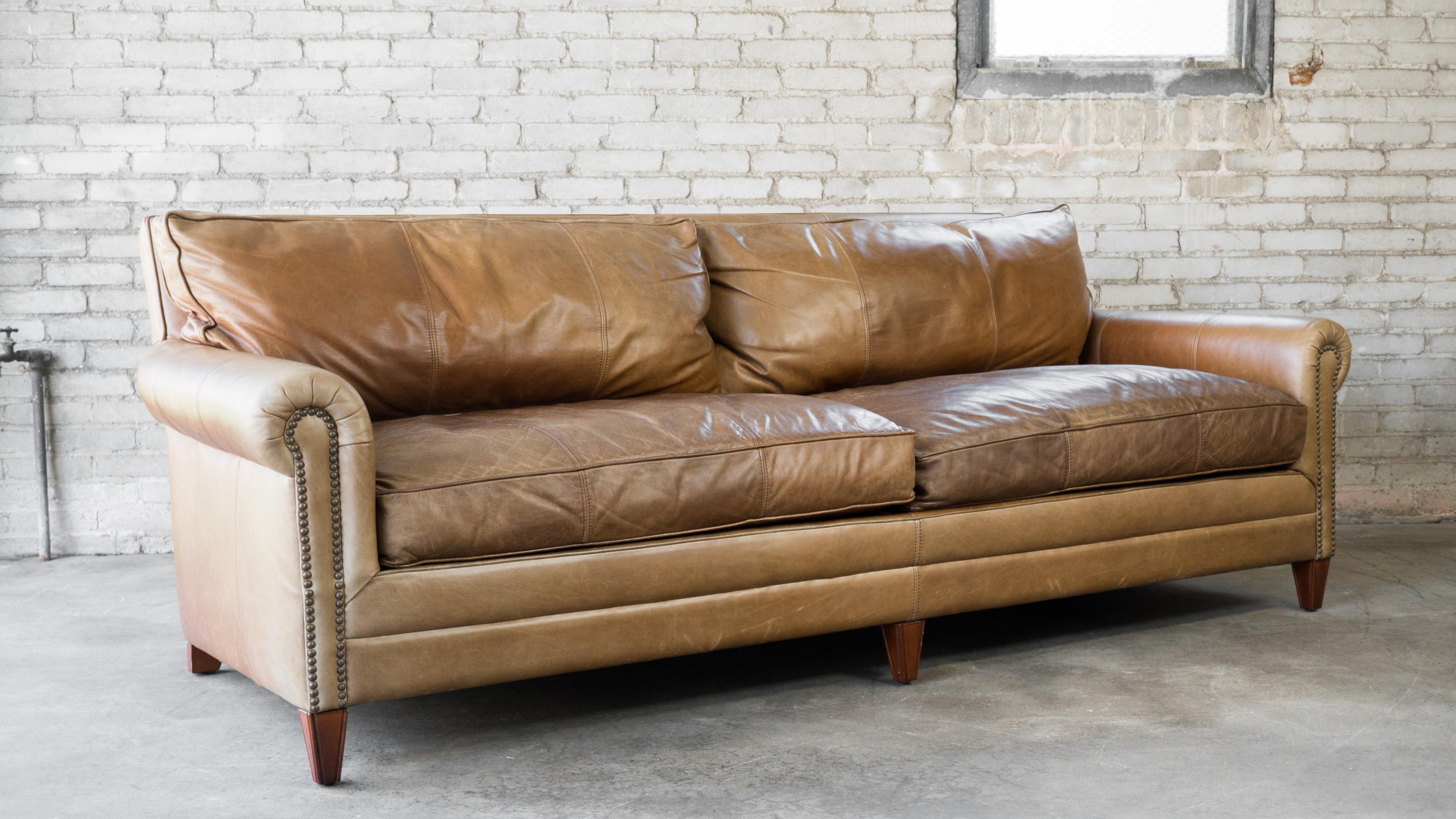 Unknown Ralph Lauren Leather MacIntyre Sofa For Sale