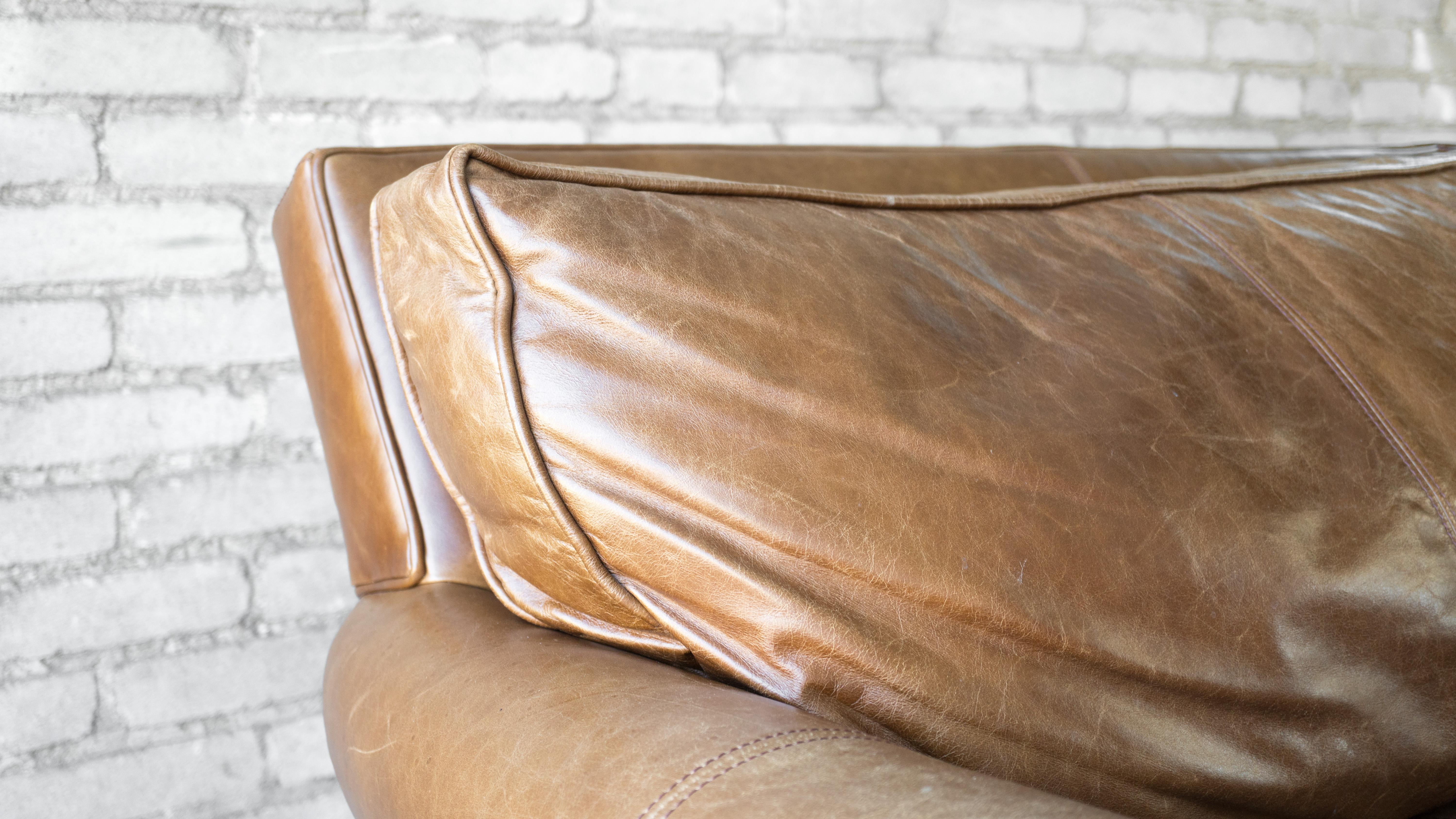 Contemporary Ralph Lauren Leather MacIntyre Sofa For Sale