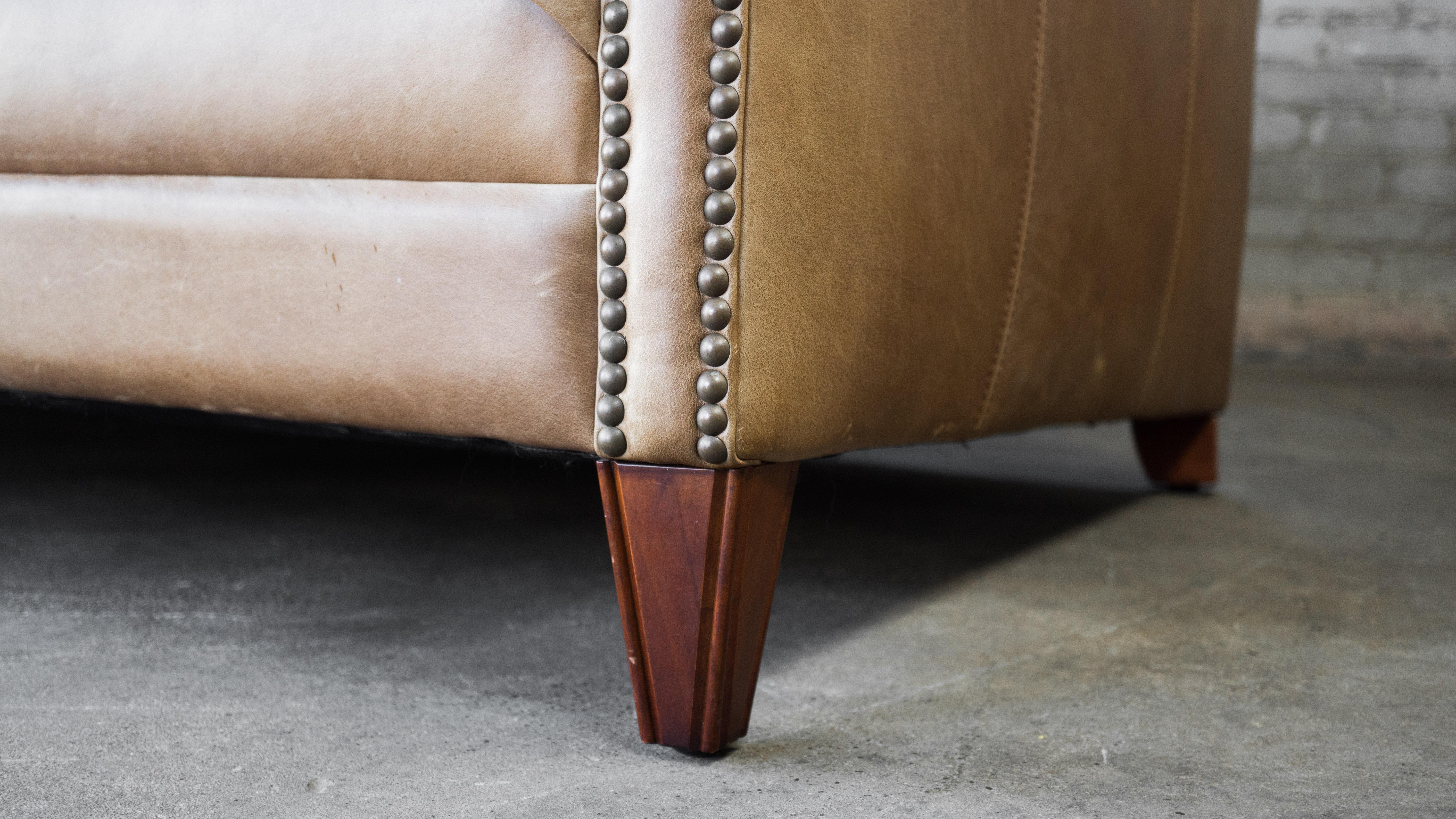 Ralph Lauren Leather MacIntyre Sofa For Sale 3