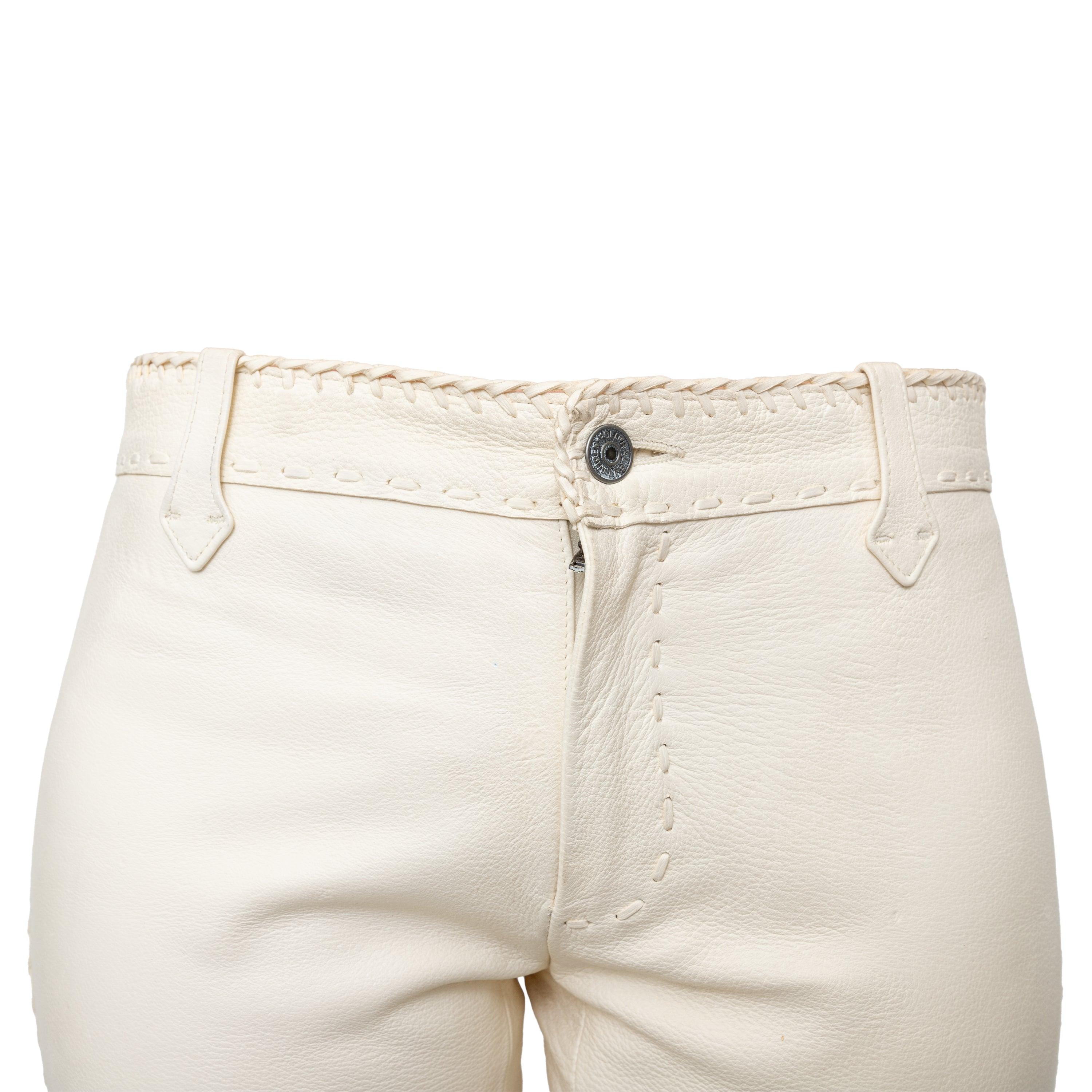 Pantalones de piel Ralph Lauren - Años 00 Beige en venta