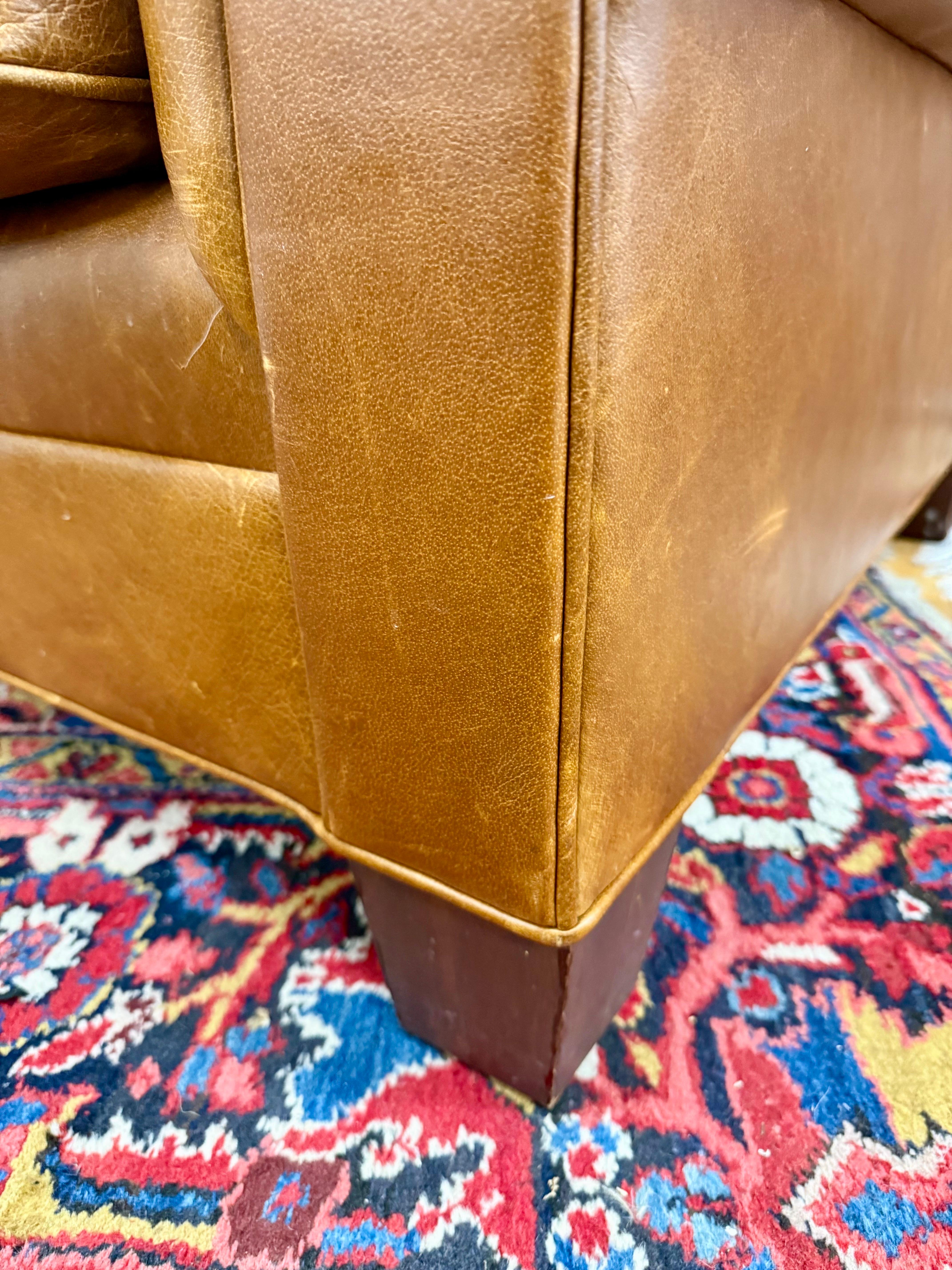 Ralph Lauren Lesesessel aus Leder und passender Ottoman im Zustand „Gut“ im Angebot in West Hartford, CT