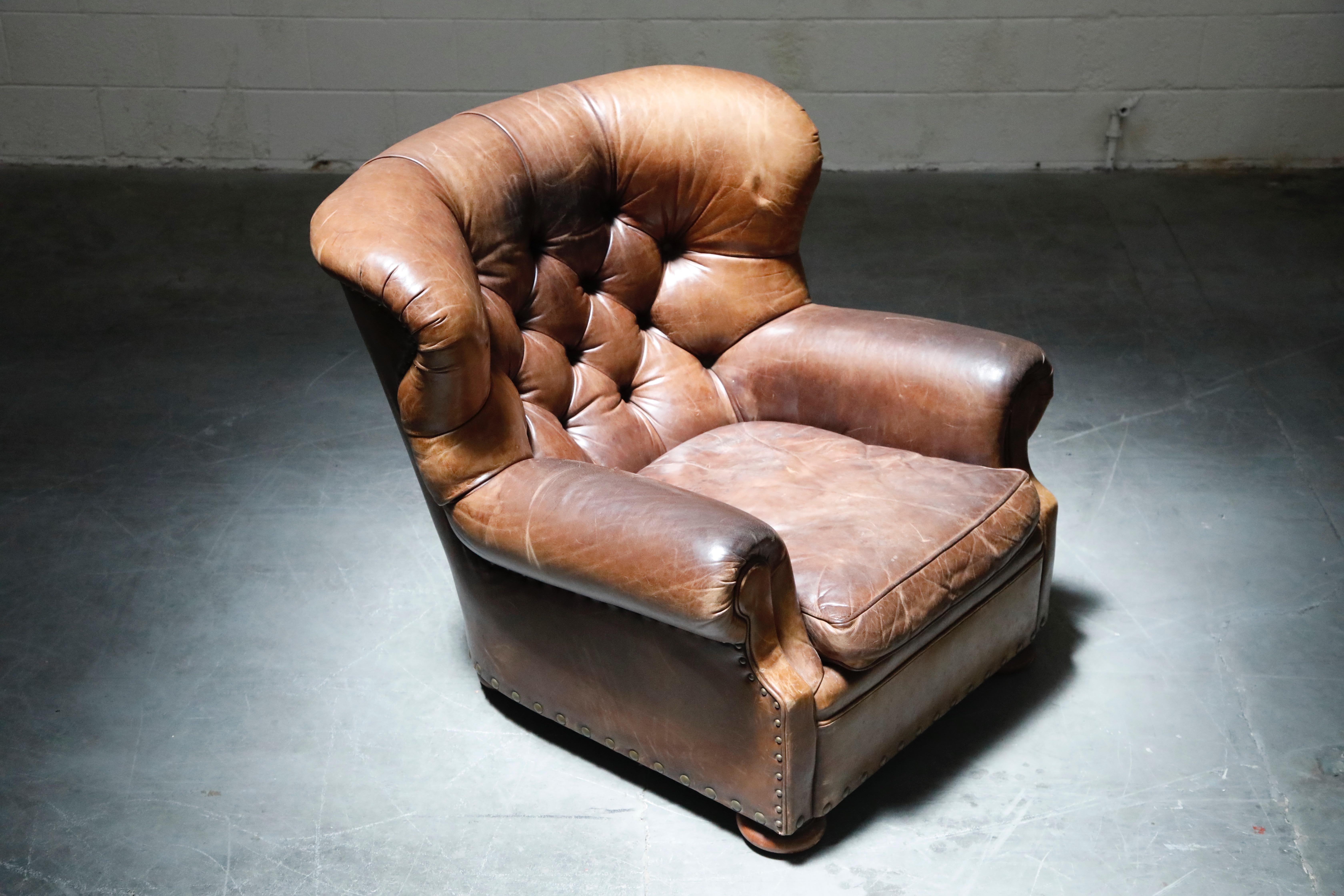 ralph lauren leather club chair