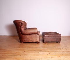 Ralph Lauren Leather Writer's Chair and Ottoman